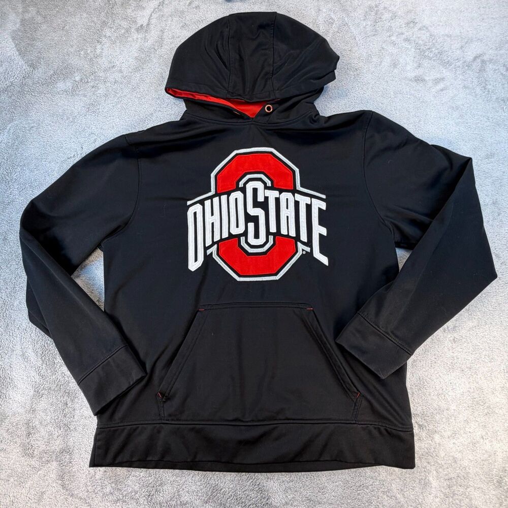 Scarlet & Gray Ohio State Buckeyes Hoodie Men’s Large Black Fleece Lined